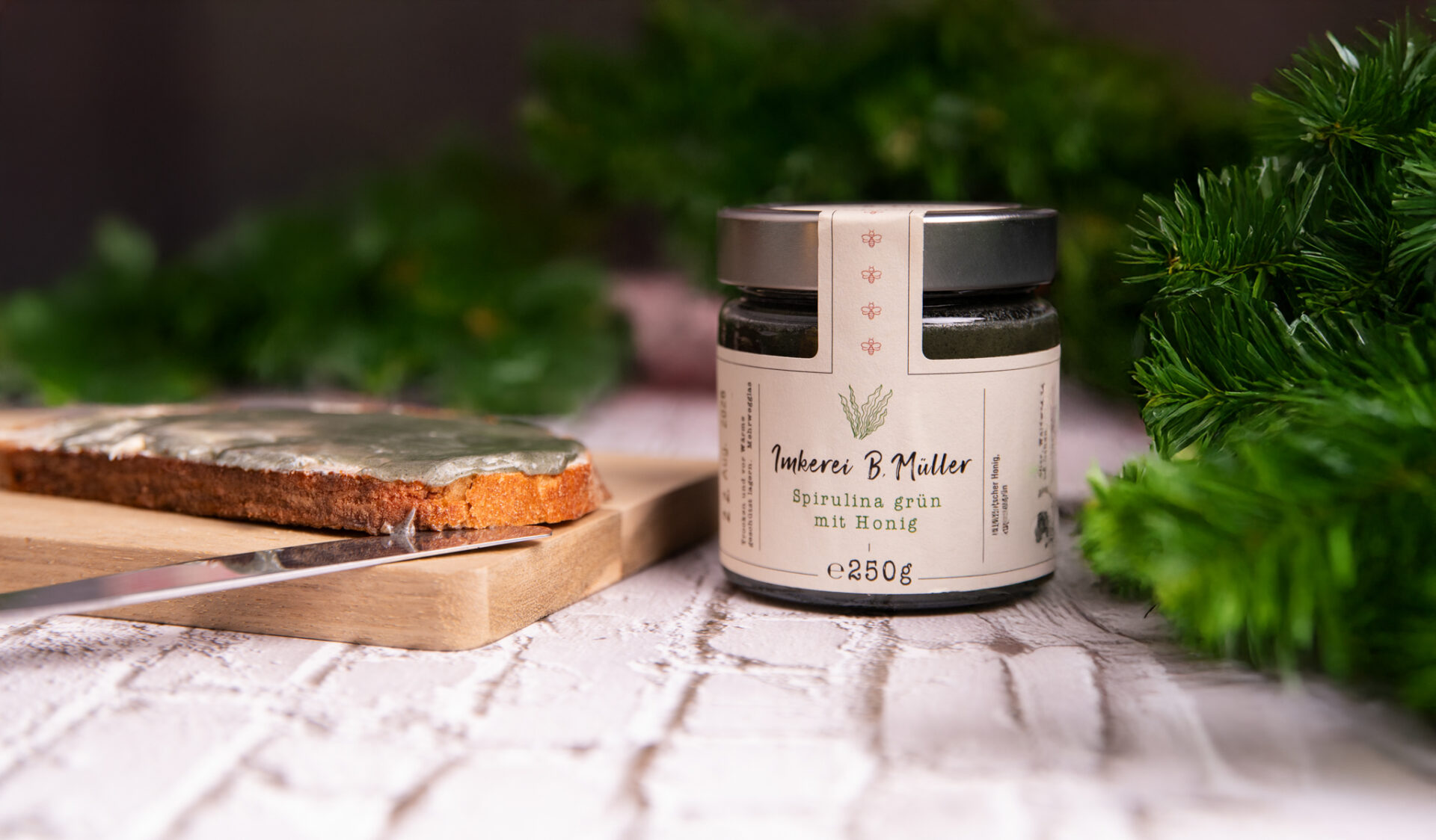 Spirulina grün mit Honig